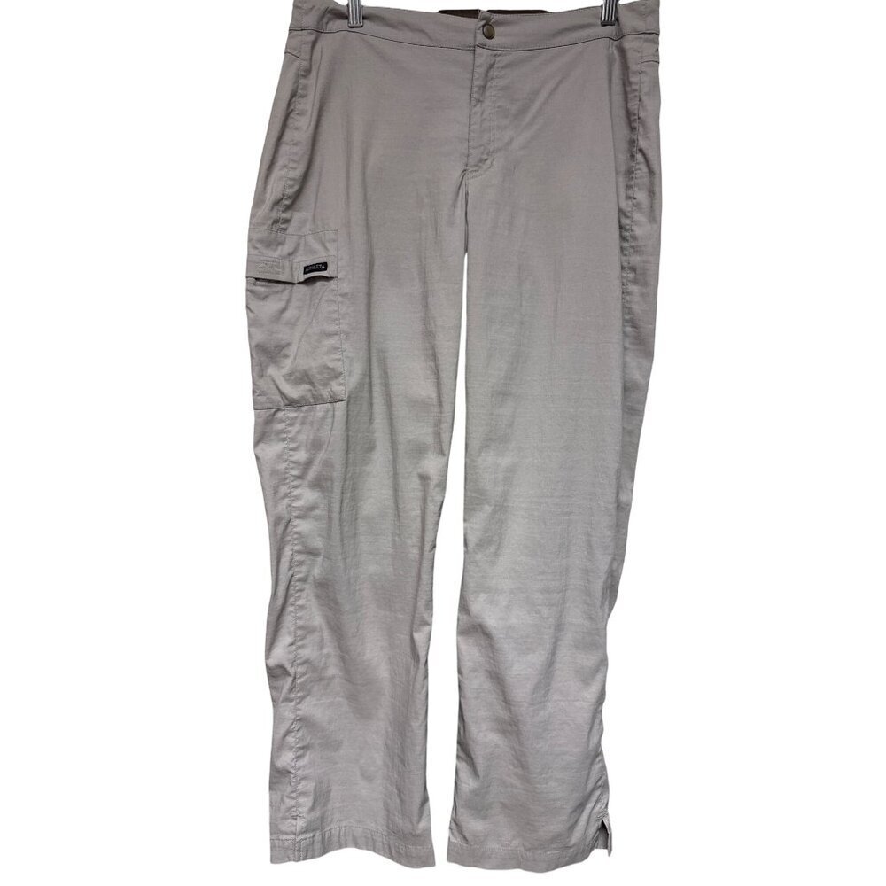 Athleta Women's Pants Hiking Dipper Tan Cargo Outdoors Activewear Large USA